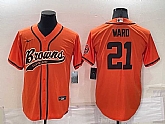 Cleveland Browns 21 Denzel Ward Orange Men's Stitched Cool Base Nike Baseball Jersey,baseball caps,new era cap wholesale,wholesale hats